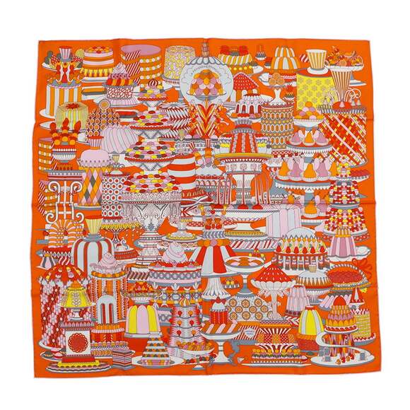 HERMES Orange Silk Scarf - Picture 1 of 7